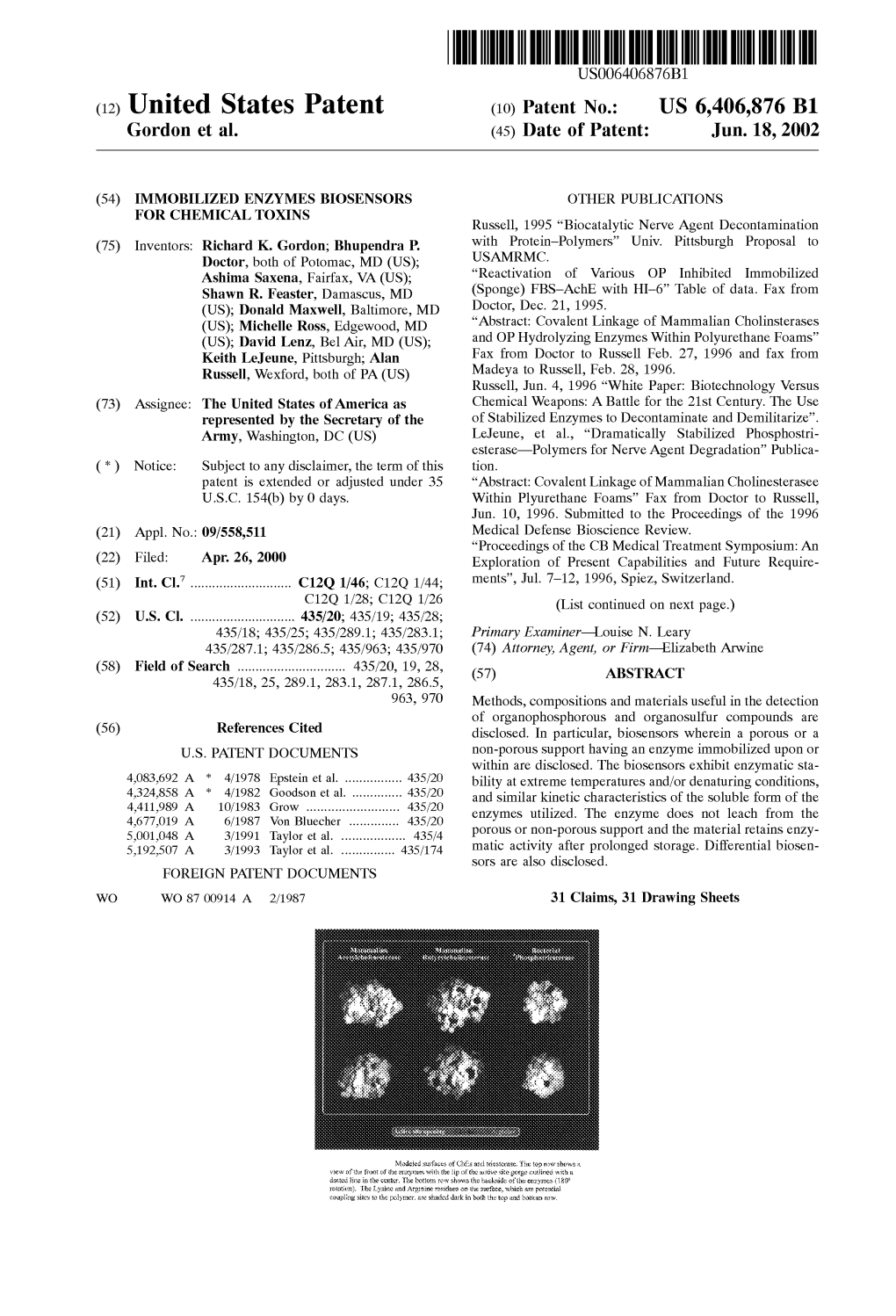 (12) United States Patent (10) Patent No.: US 6,406,876 B1 Gordon Et Al