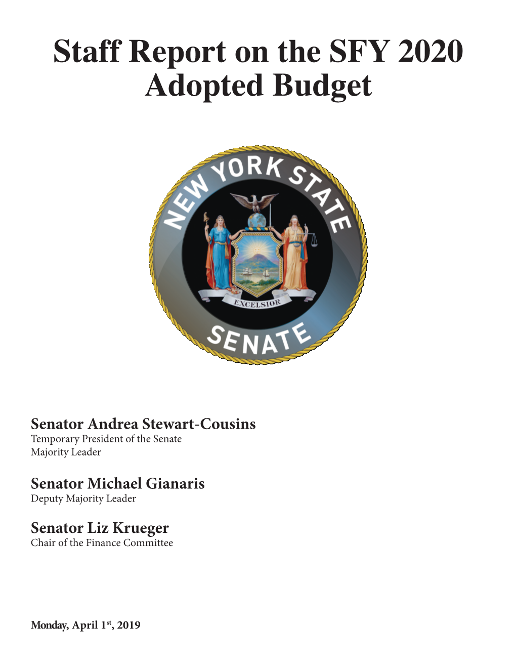 Staff Report on the SFY 2020 Adopted Budget