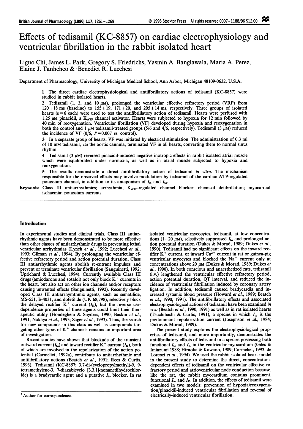 Effects of Tedisamil (KC8857) on Cardiac Electrophysiology And