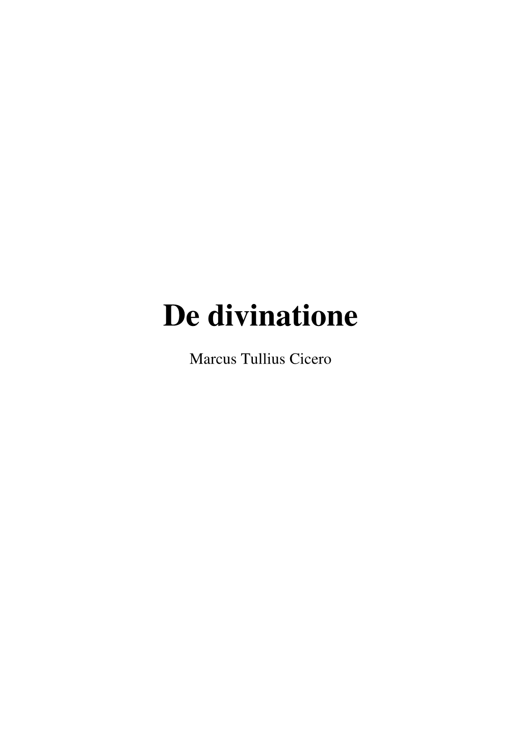 De Divinatione