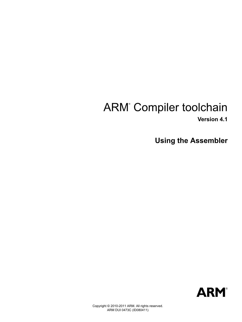 ARM Compiler Toolchain Using the Assembler