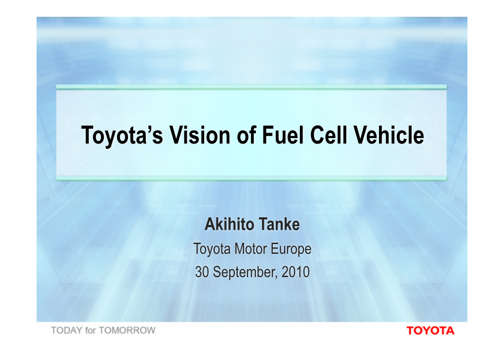 Toyota's Vision of Fuel Cell Vehicle
