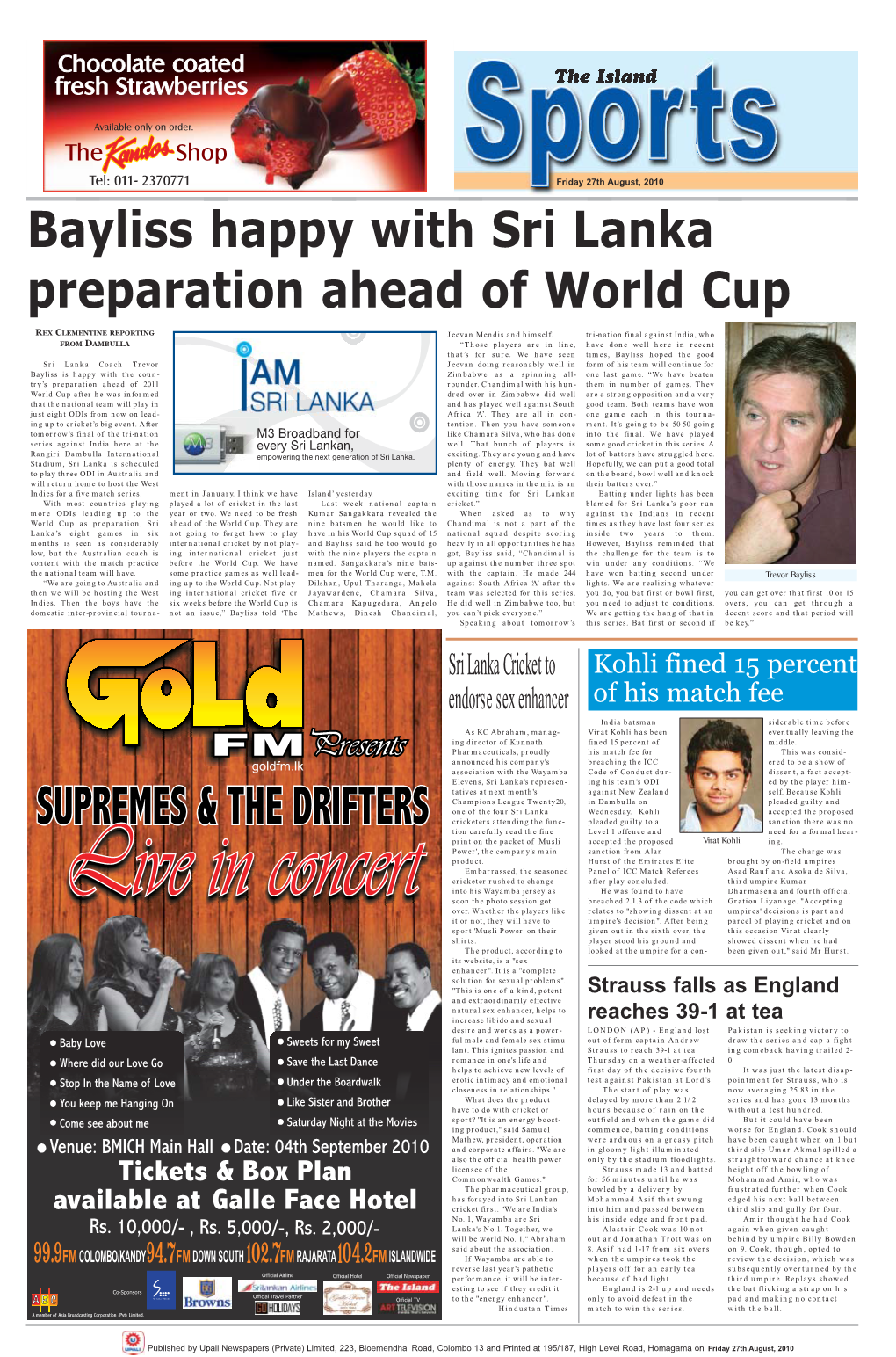 Bayliss Happy with Sri Lanka Preparation Ahead of World Cup