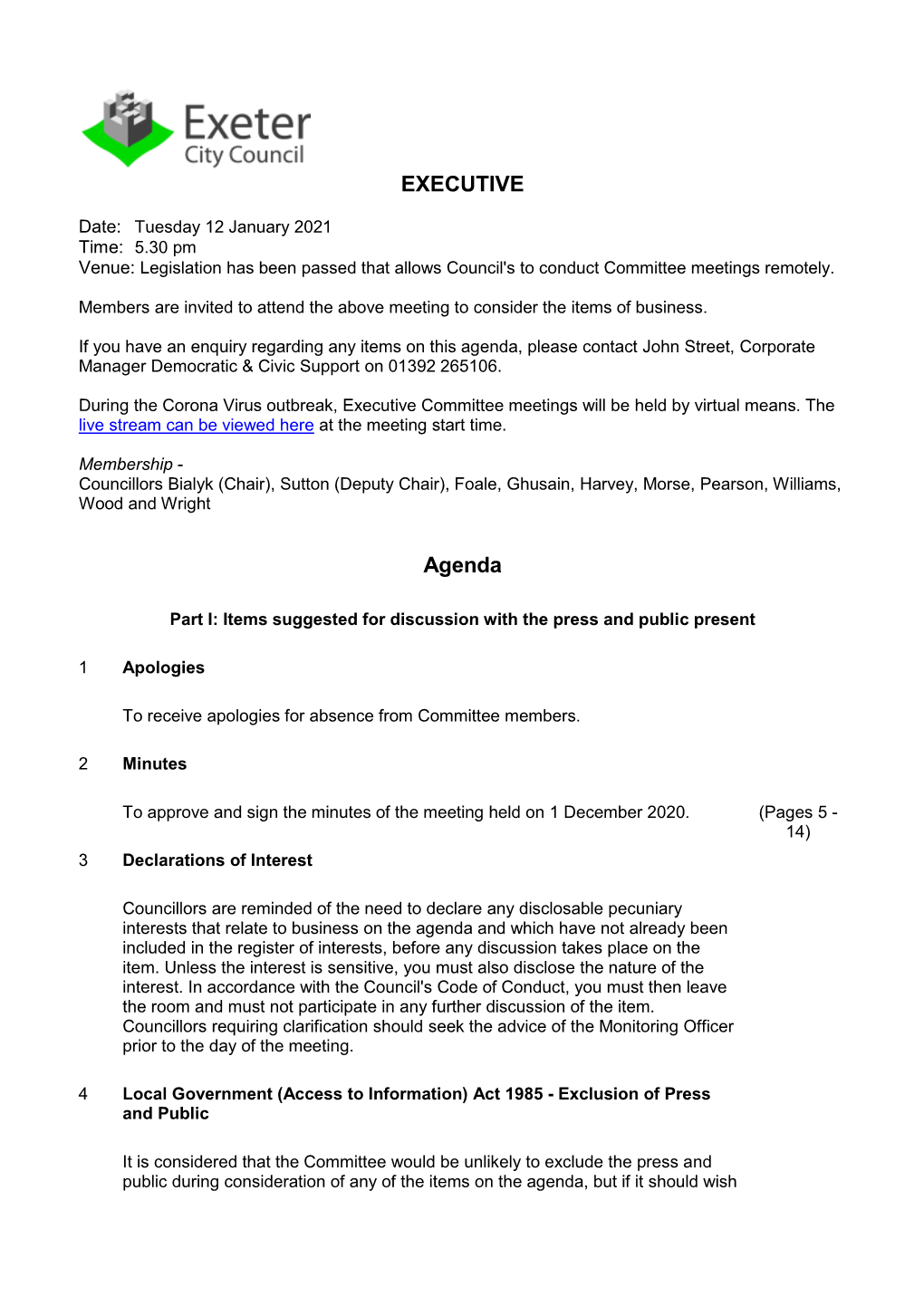 (Public Pack)Agenda Document for Executive, 12/01/2021 17:30