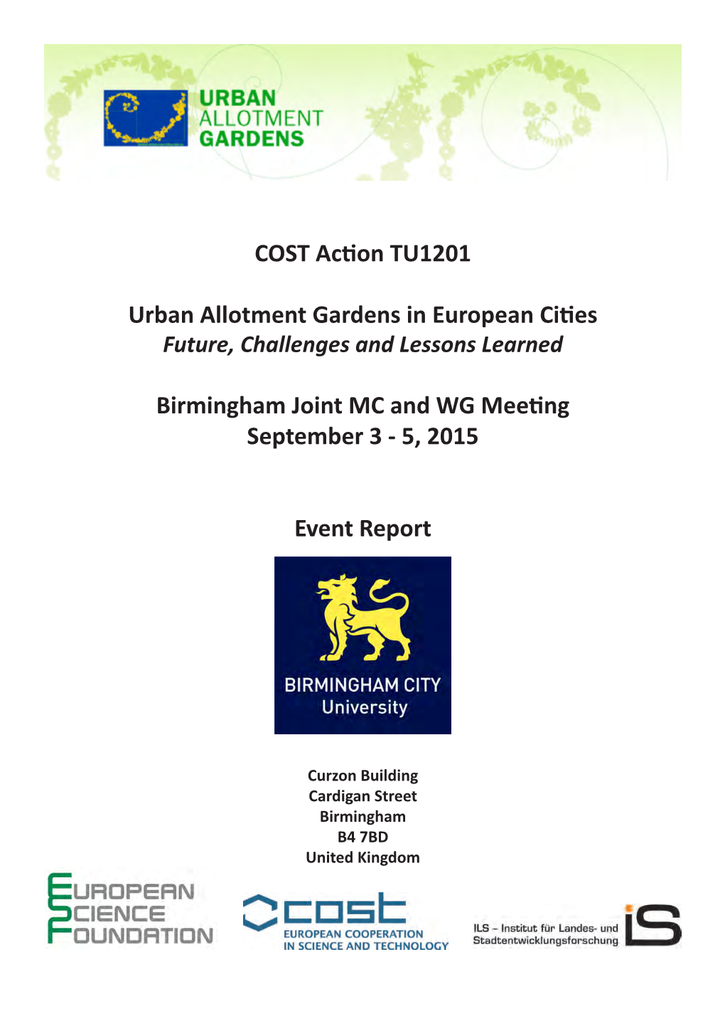 COST Action TU1201 Urban Allotment Gardens in European Cities