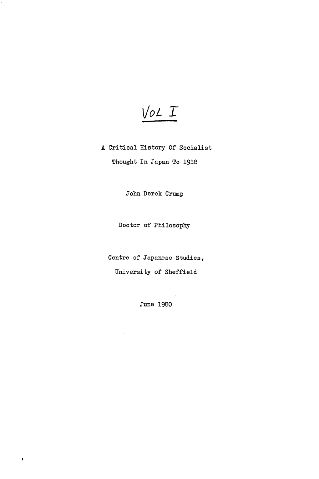 A Critical History of Socialist University of Sheffield June 1980