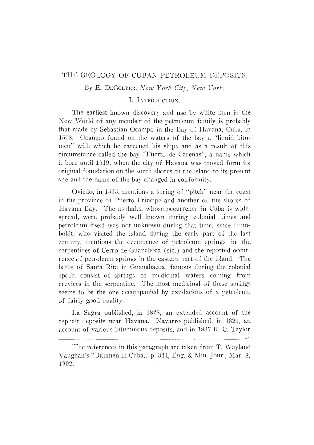 The Geology of Cuban Petroleum Deposits