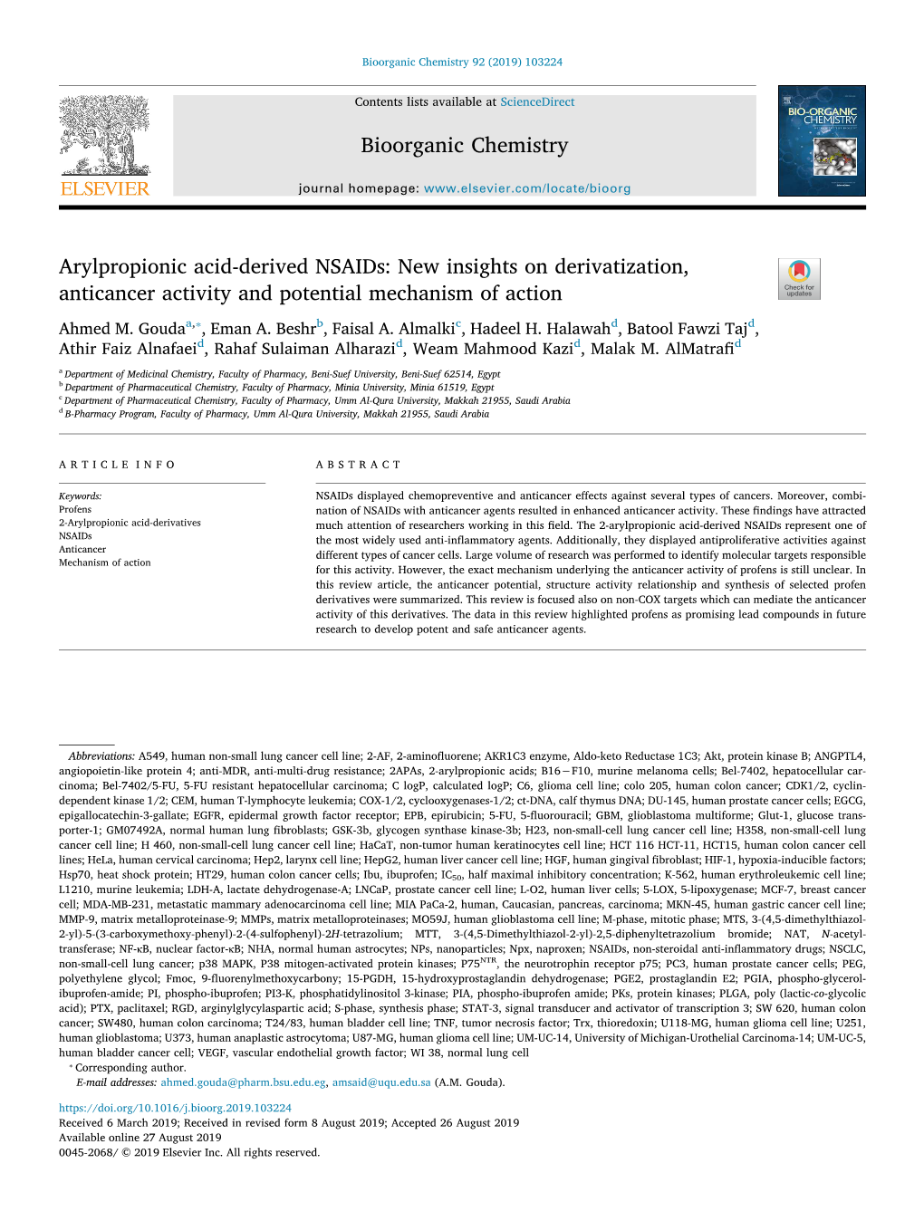 Arylpropionic Acid-Derived Nsaids New Insights on Derivatization