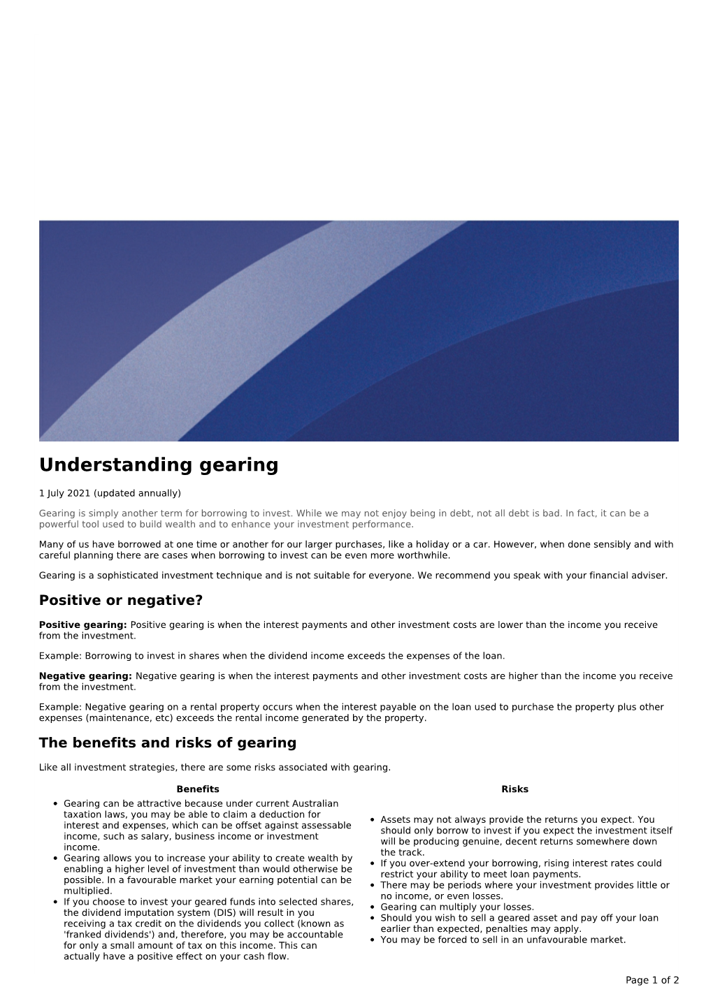 Understanding Gearing