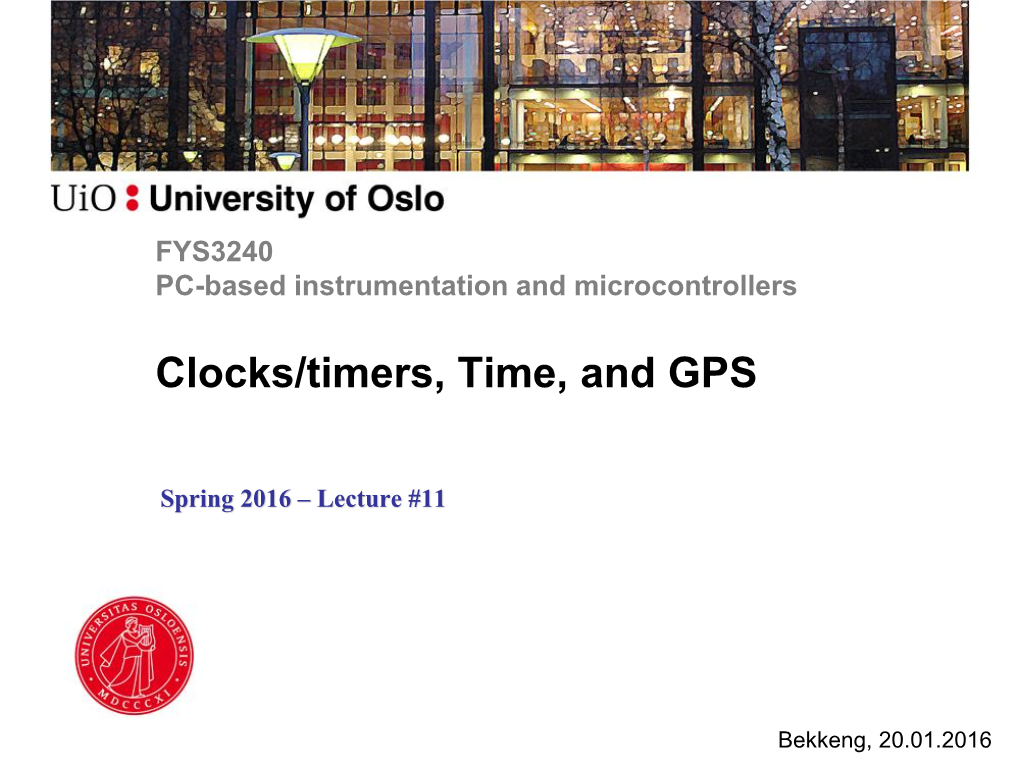 Clocks/Timers, Time, and GPS
