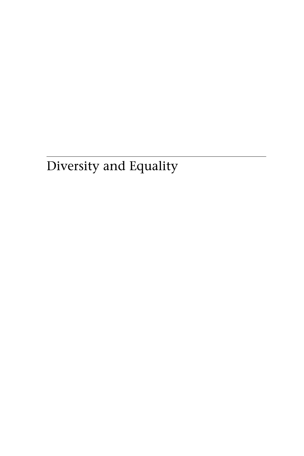 Diversity and Equality Law and Society Series W