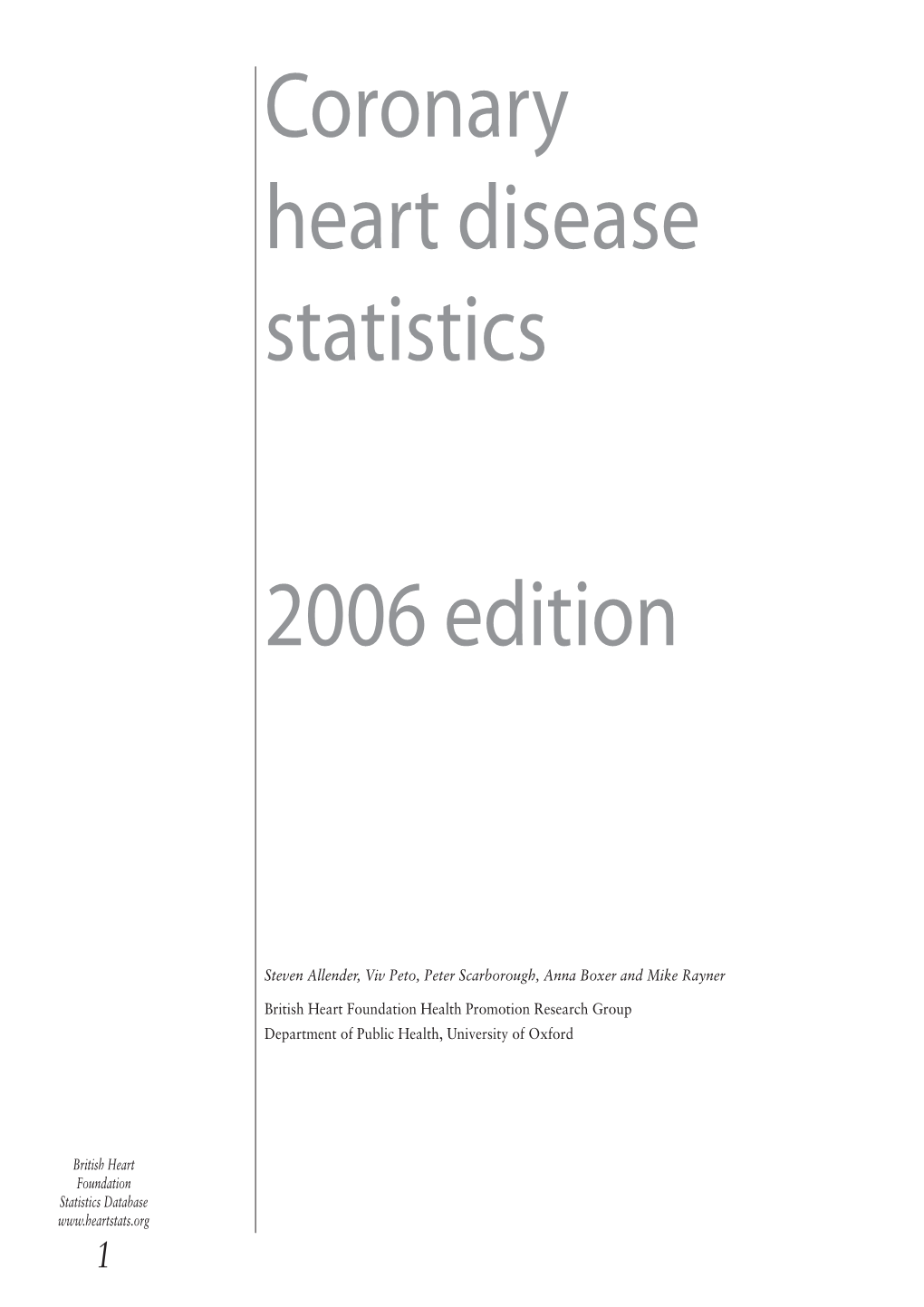 Coronary Heart Disease Statistics 2006 Edition