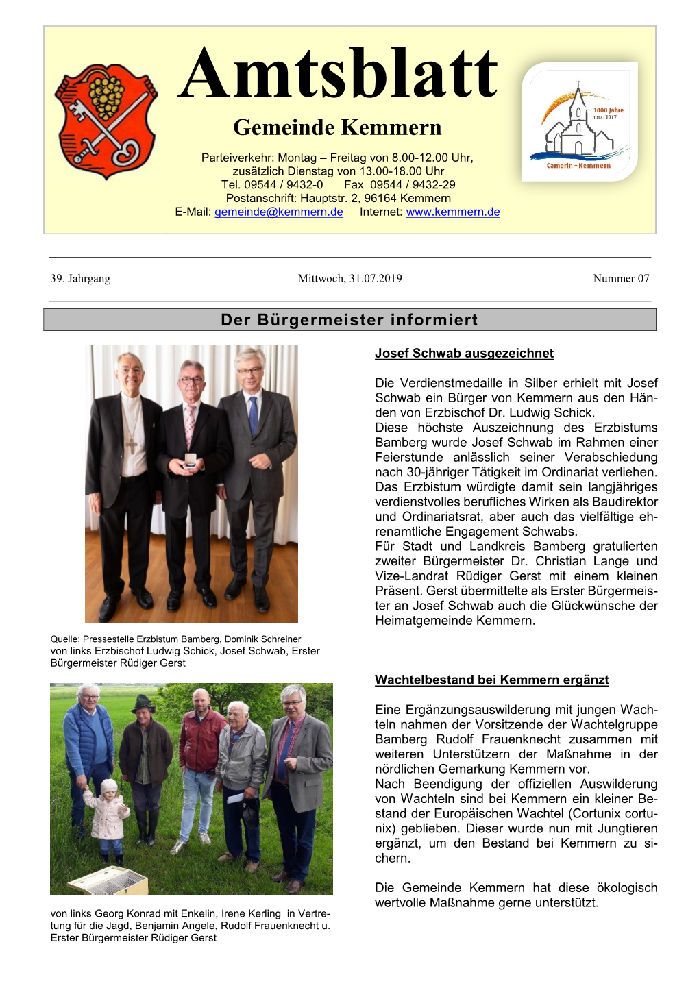 Amtsblatt Gemeinde Kemmern