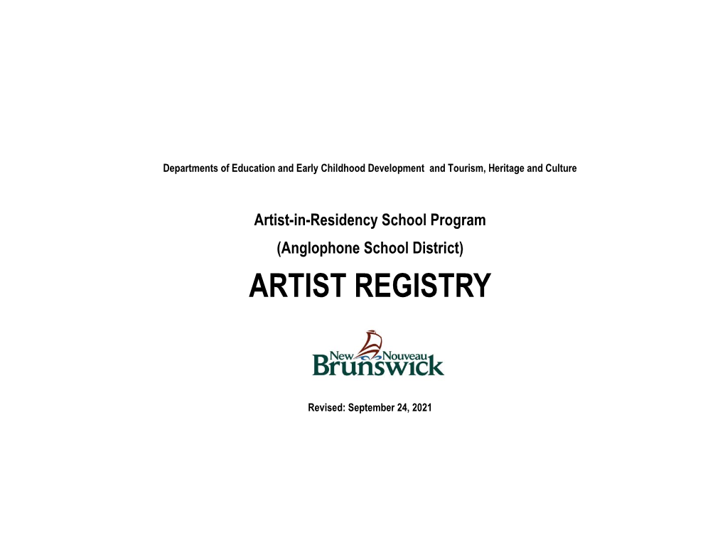 Artist Registry