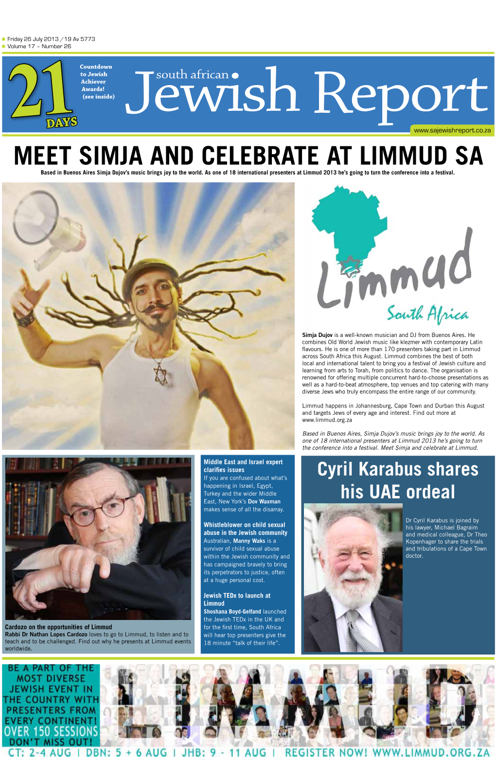 MEET SIMJA and CELEBRATE at LIMMUD SA Based in Buenos Aires Simja Dujov’S Music Brings Joy to the World