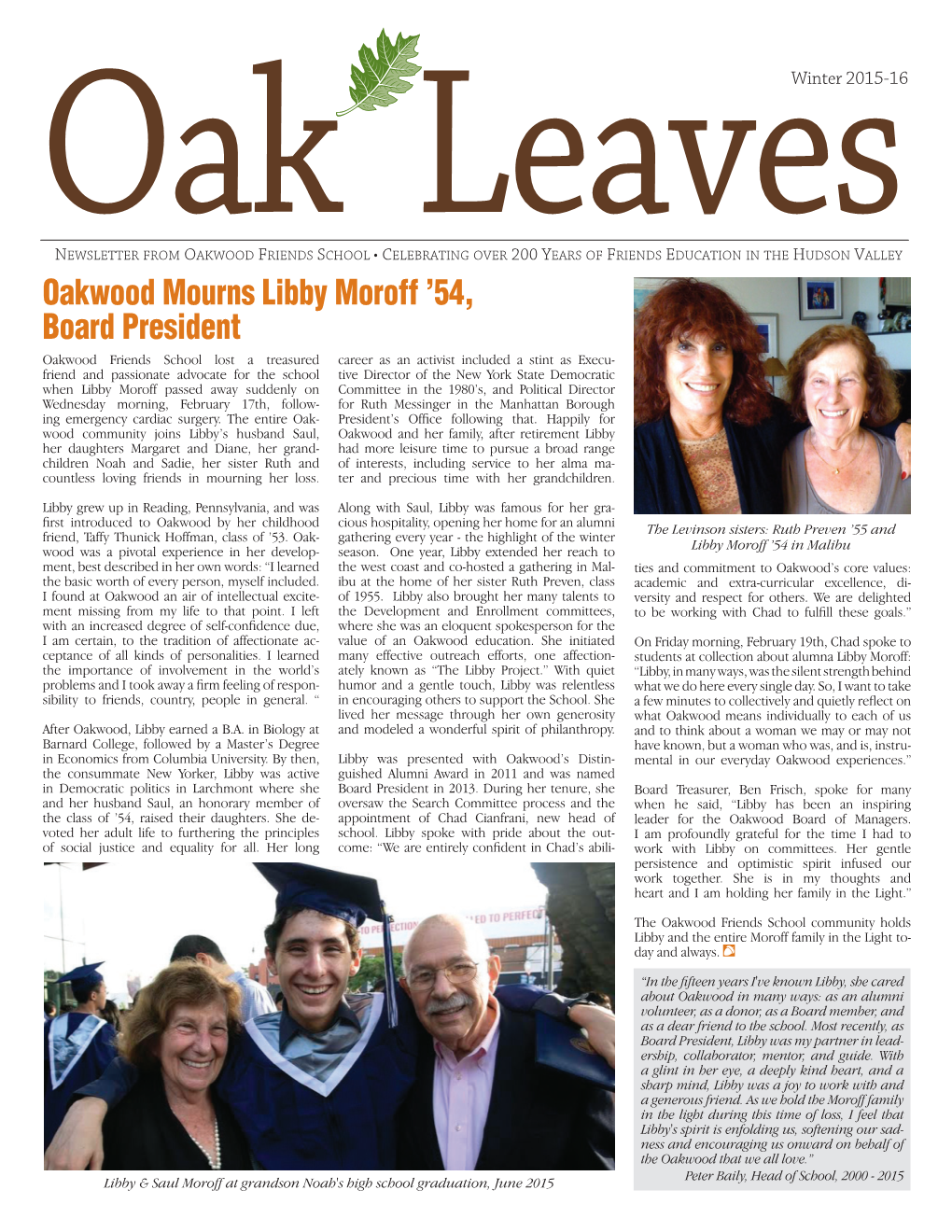 Oak Leaves Winter 2015-2016