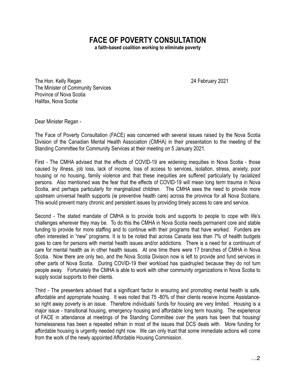 Letter Re CMHA Feb2021 #2Pdf