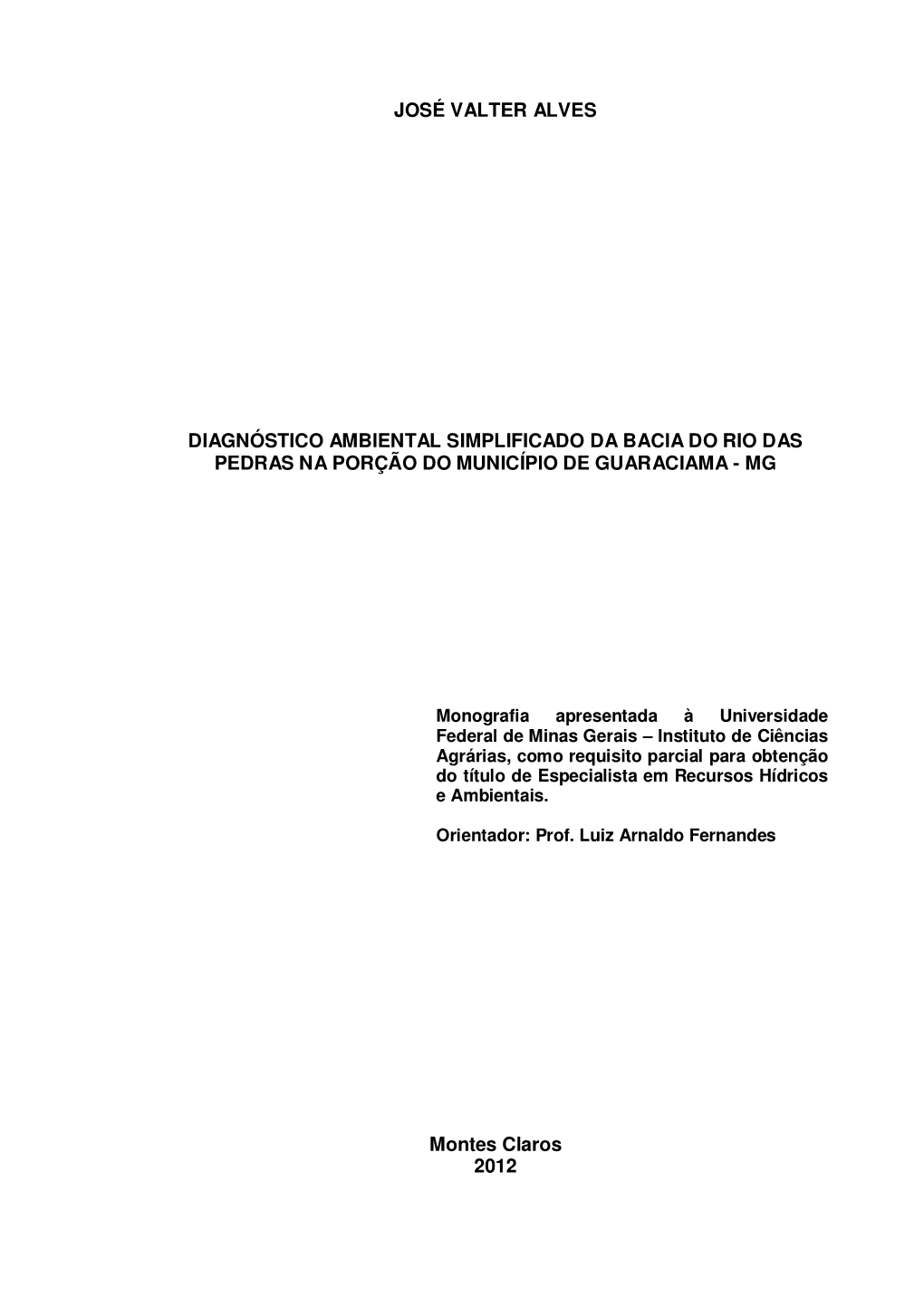 José Valter Alves Diagnóstico Ambiental Simplificado Da