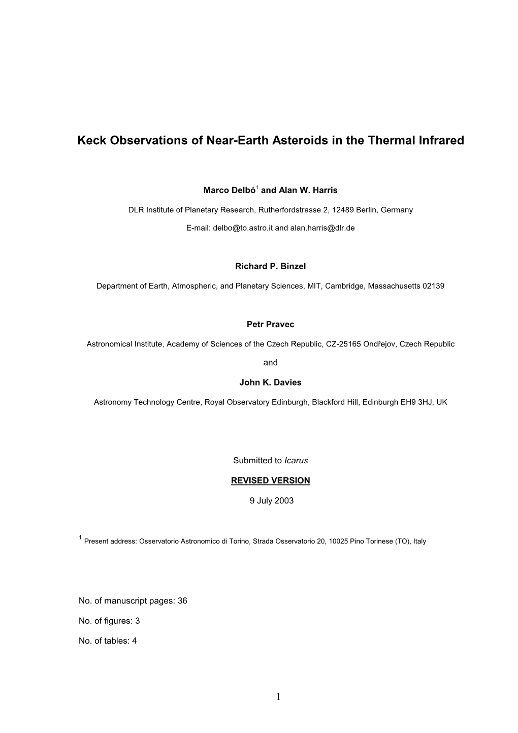 Keck Observations of Near-Earth Asteroids in the Thermal Infrared