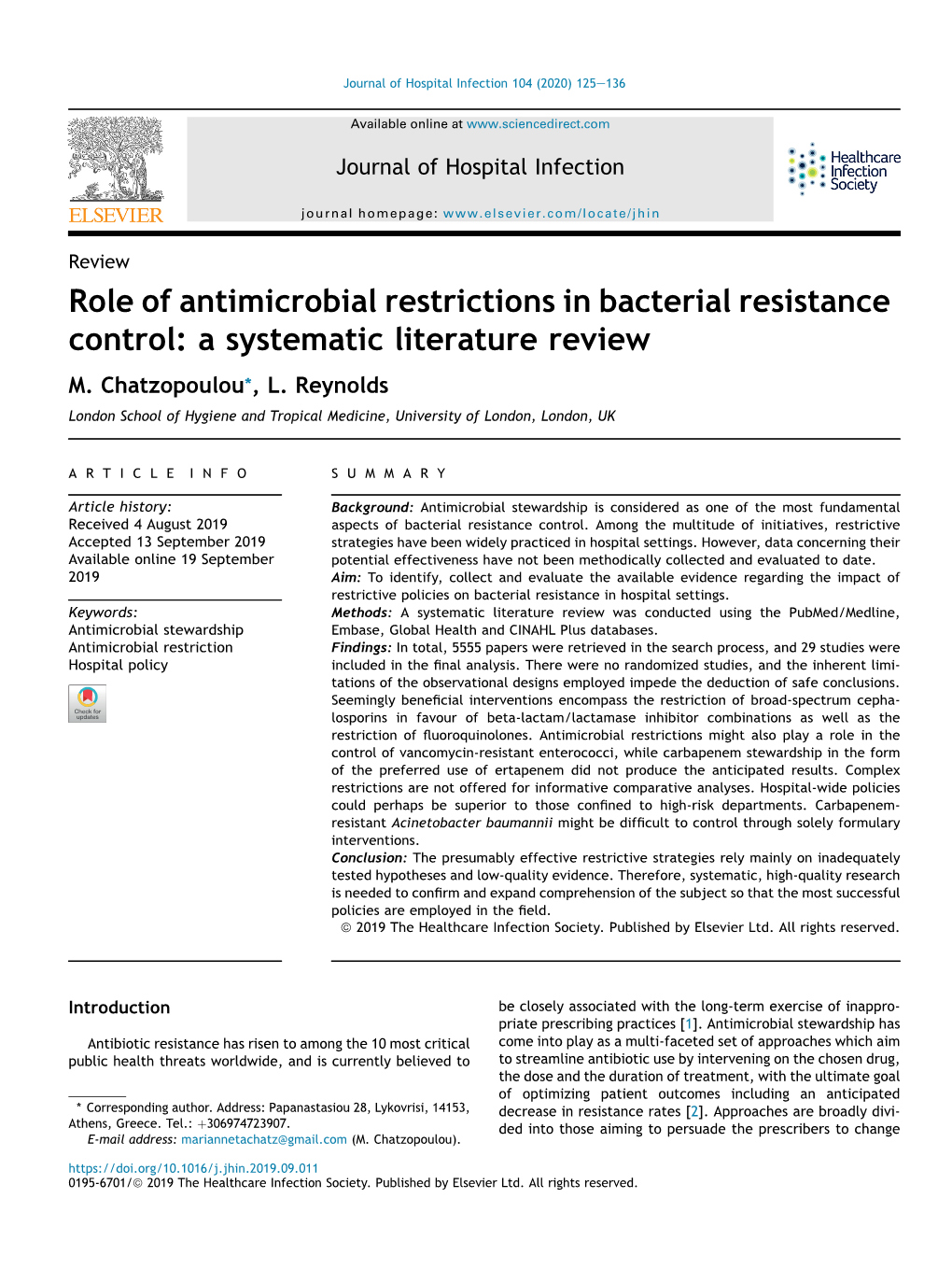 Role of Antimicrobial Restrictions in Bacterial Resistance Control: a Systematic Literature Review