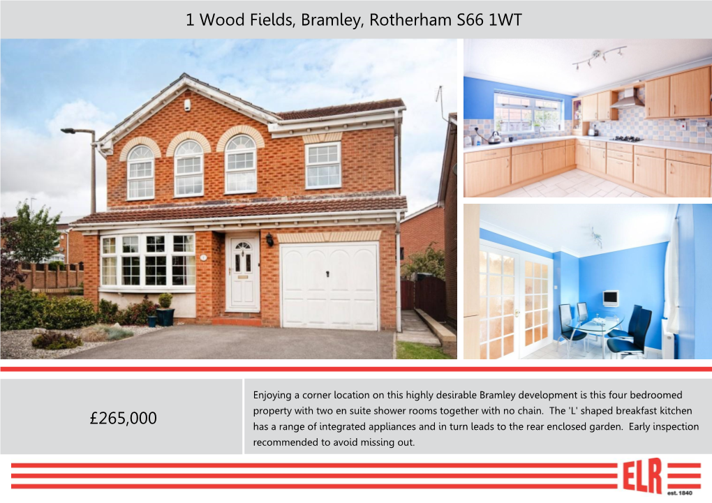 1 Wood Fields, Bramley, Rotherham S66 1WT £265,000