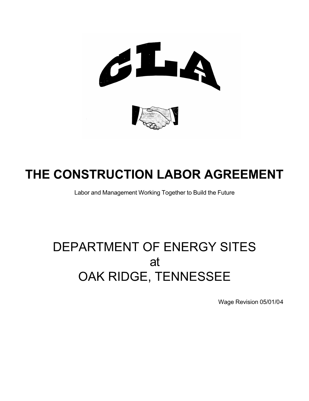 The Construction Labor Agreement Department Of