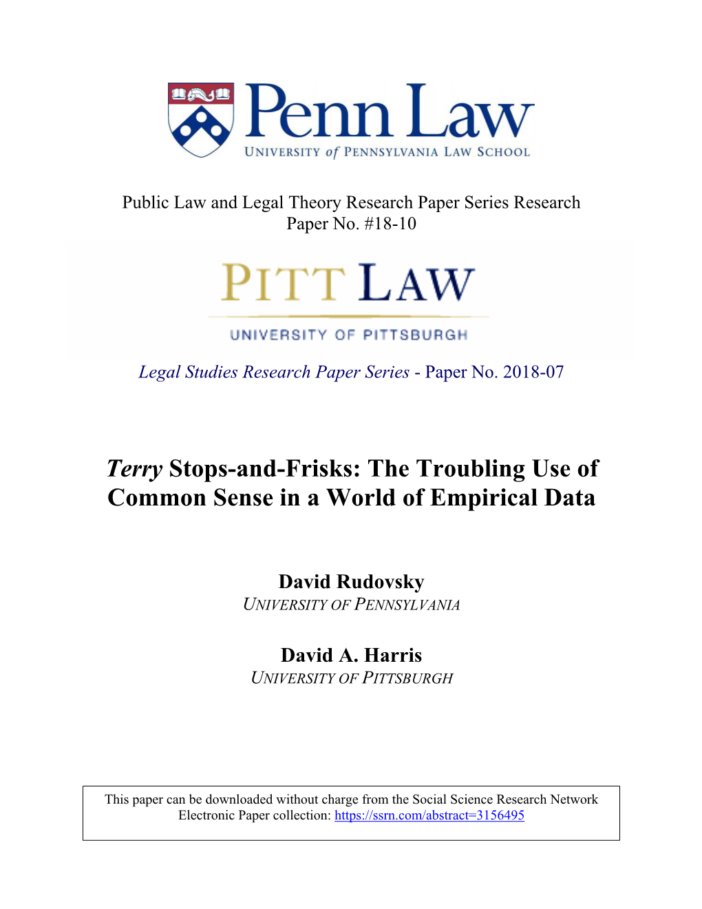 Terry Stops-And-Frisks: the Troubling Use of Common Sense in a World of Empirical Data