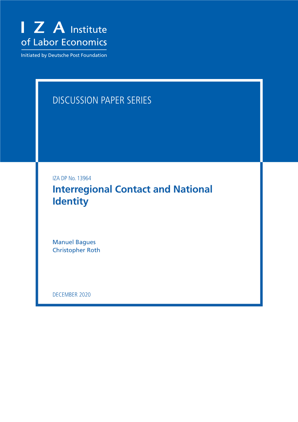 Interregional Contact and National Identity