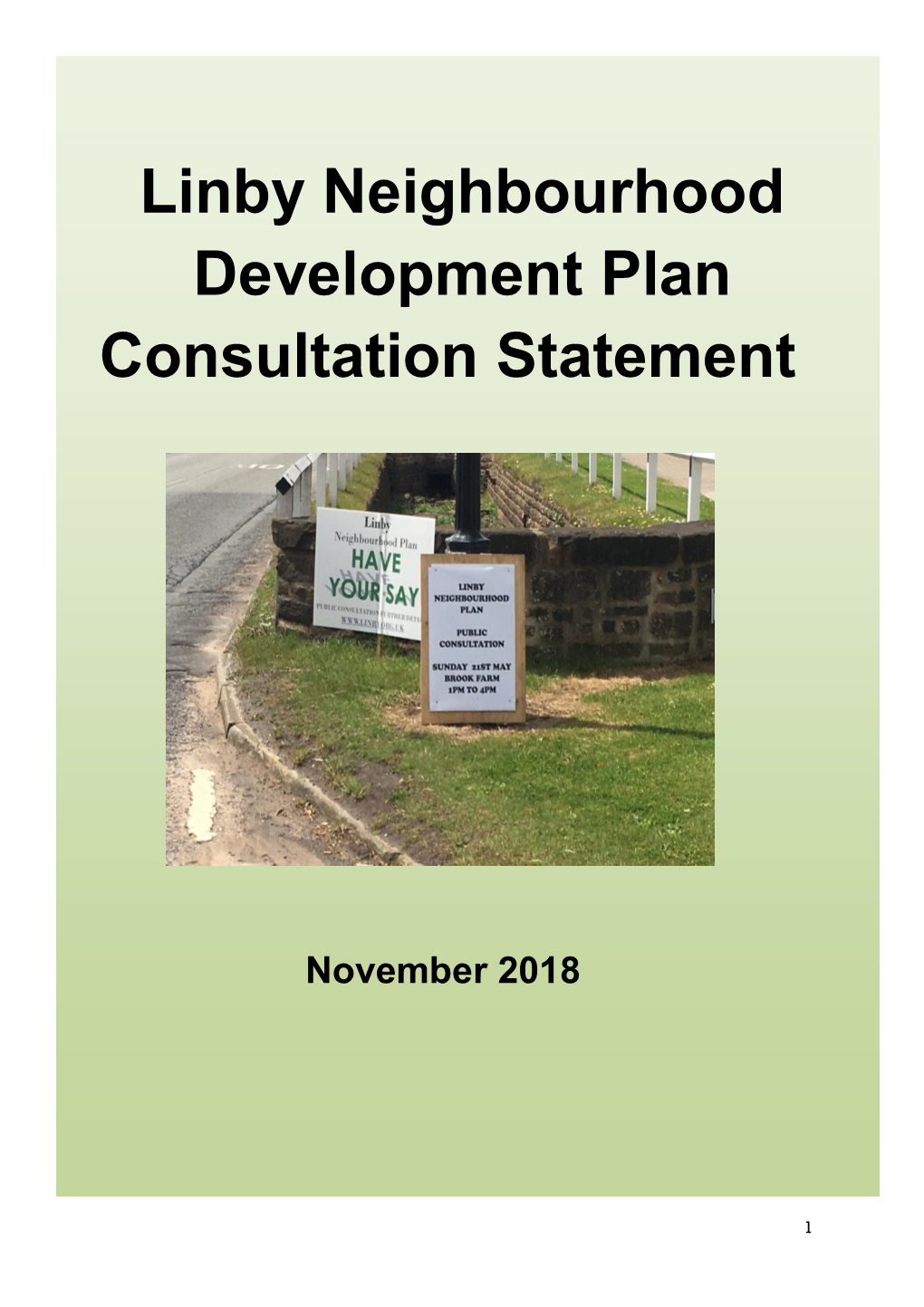 Linby Neighbourhood Plan Green Space Audit