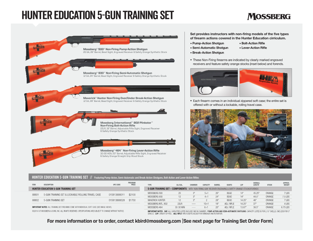 HUNTER EDUCATION 5-GUN TRAINING SET // Featuring Pump-Acton, Semi-Automatic and Break-Action Shotguns, Bolt-Action and Lever-Action Rifles