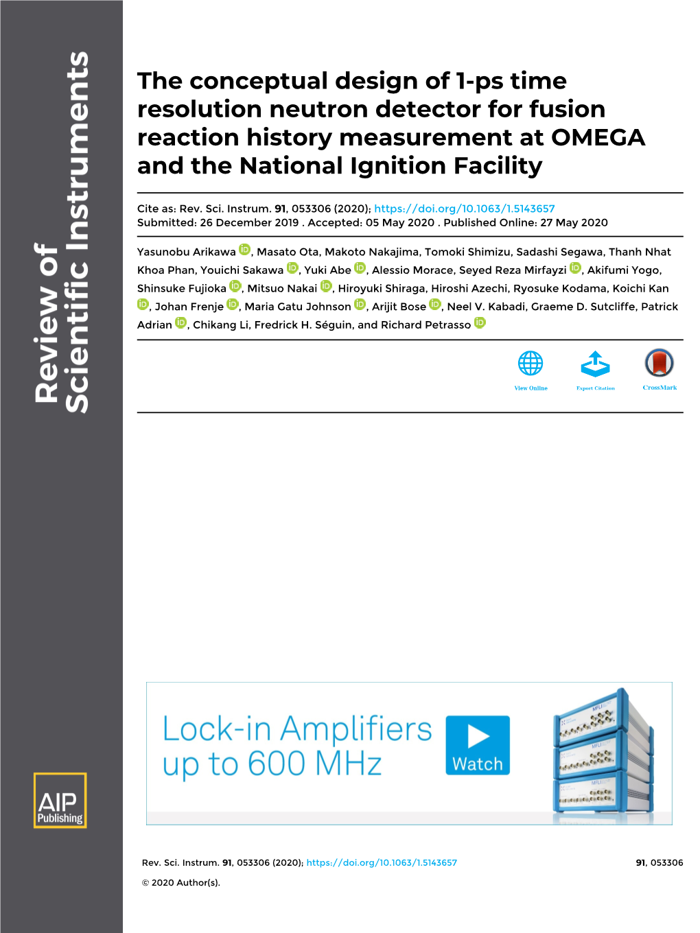 The Conceptual Design of 1-Ps Time Resolution Neutron Detector for Fusion Reaction History Measurement at OMEGA and the National Ignition Facility
