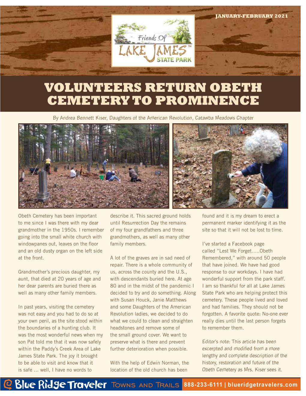 Volunteers Return Obeth Cemetery to Prominence