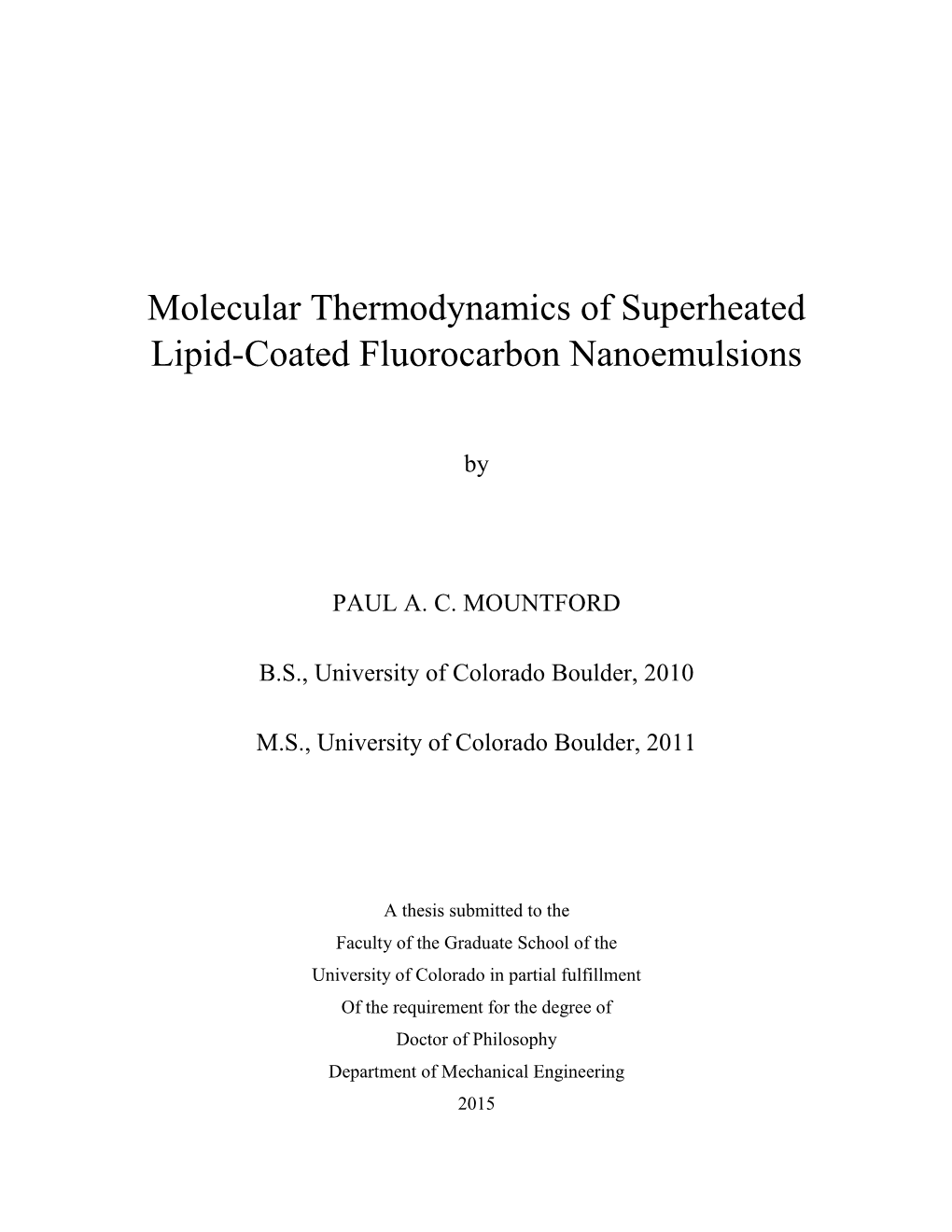 Molecular Thermodynamics of Superheated Lipid-Coated Fluorocarbon Nanoemulsions