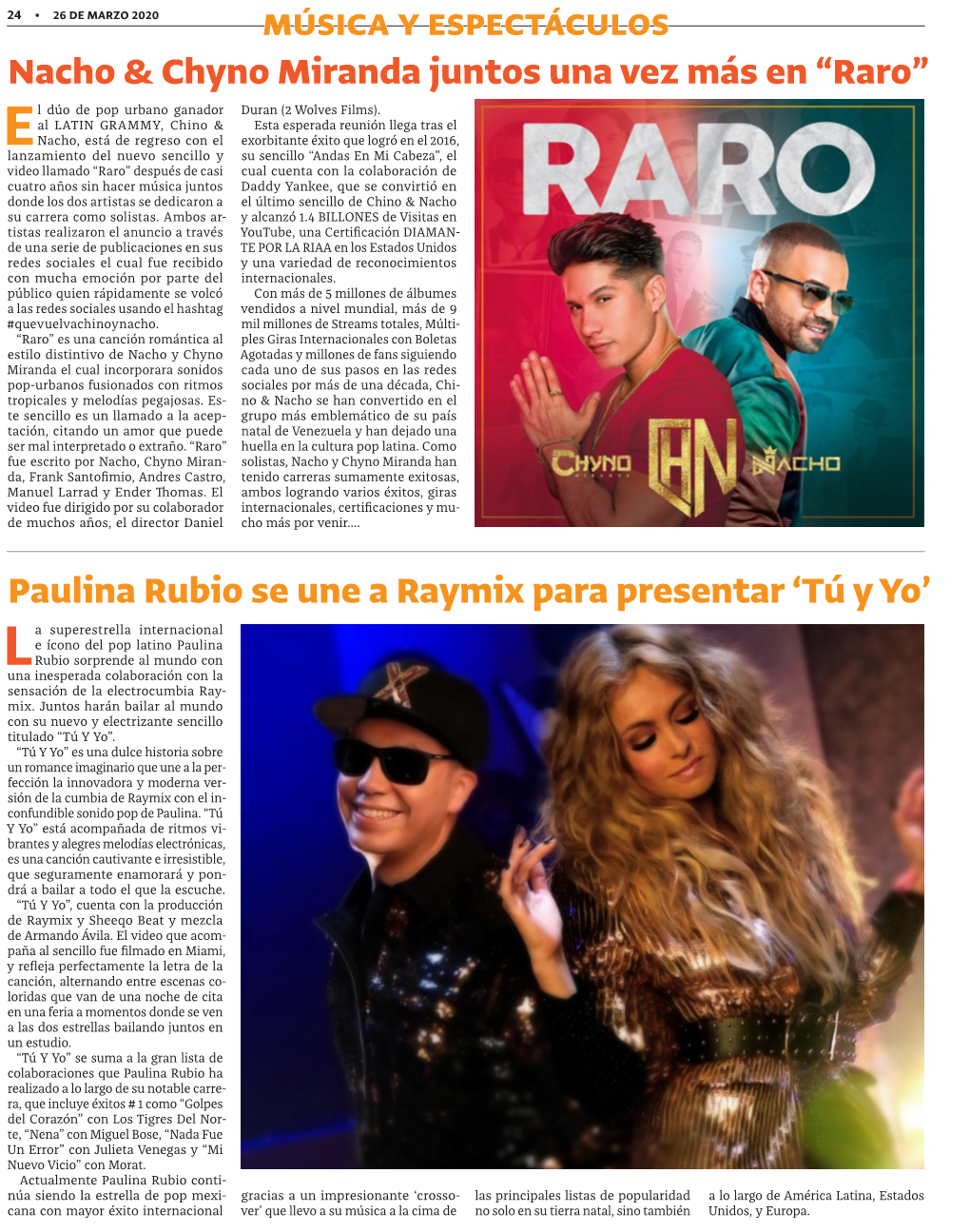 Nacho & Chyno Miranda Juntos Una Vez Más En “Raro” Paulina Rubio