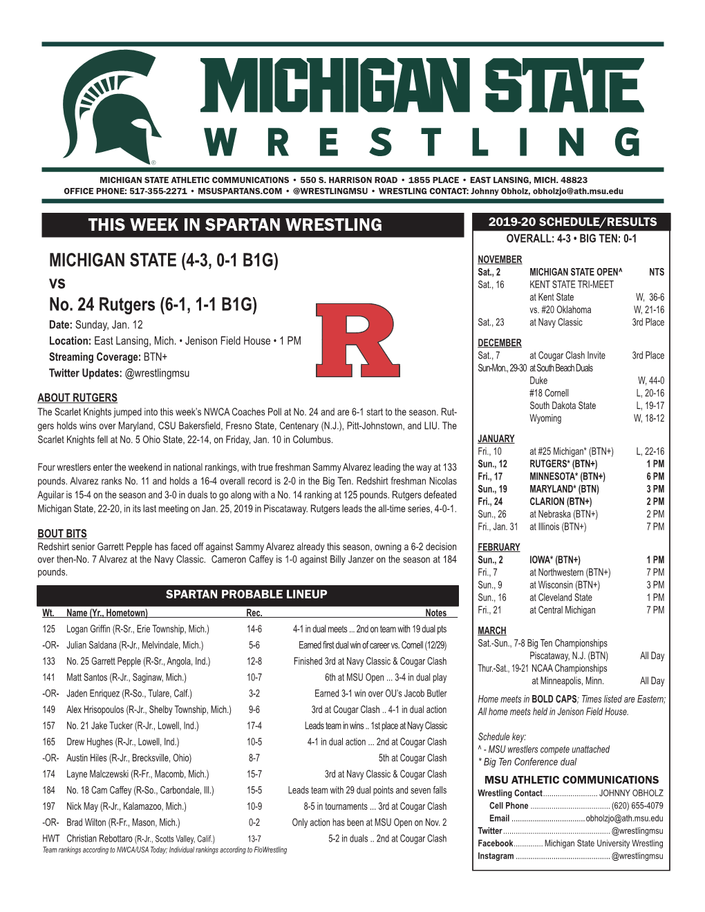 This Week in Spartan Wrestling Michigan State (4