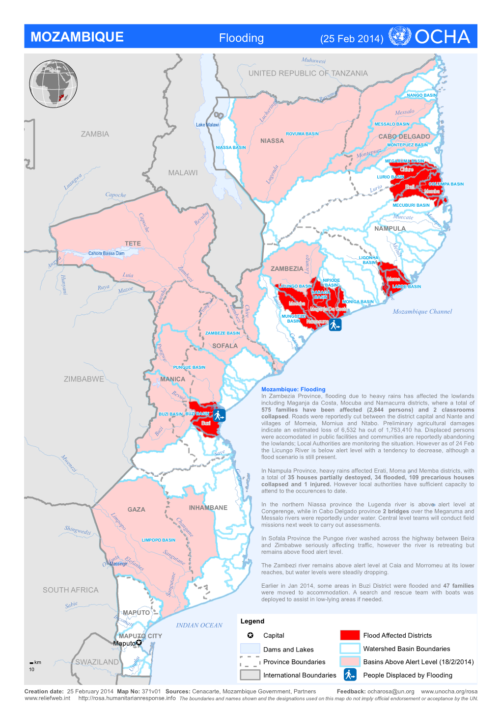 MOZAMBIQUE Flooding (25 Feb 2014)