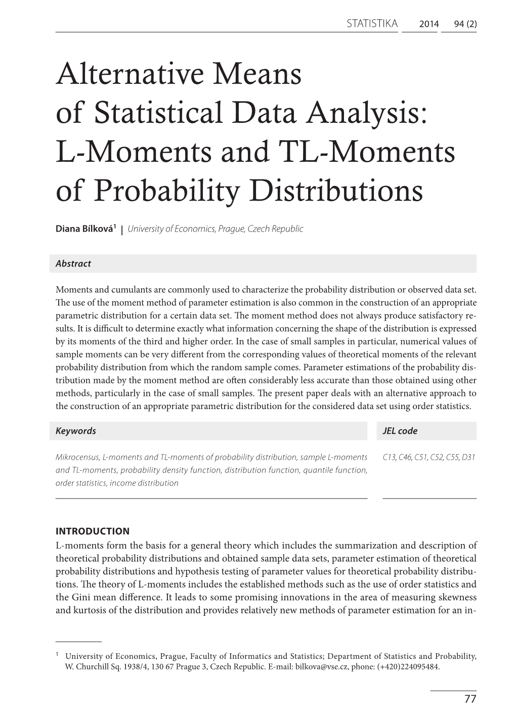 L-Moments and TL-Moments of Probability Distributions