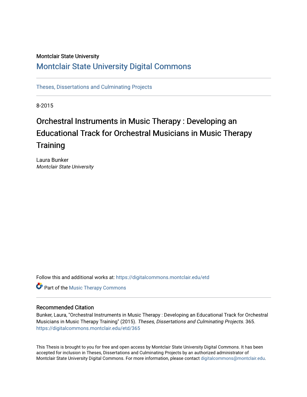 Orchestral Instruments in Music Therapy : Developing an Educational Track for Orchestral Musicians in Music Therapy Training