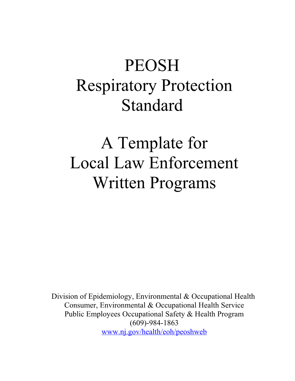 Public Health Department Respiratory Protection Template