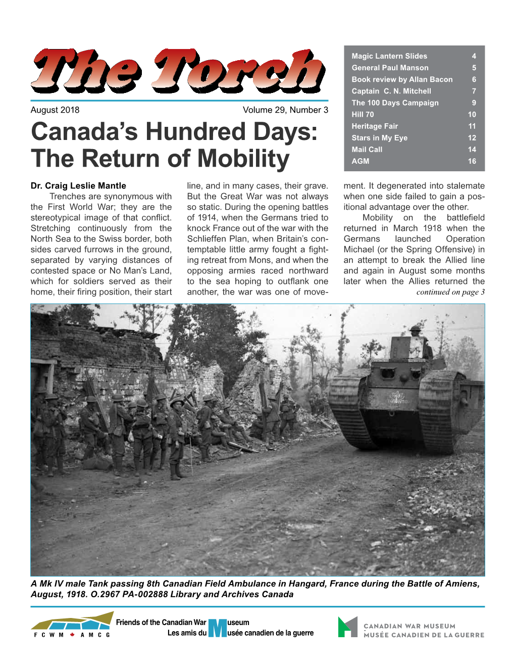 Canada's Hundred Days: the Return of Mobility