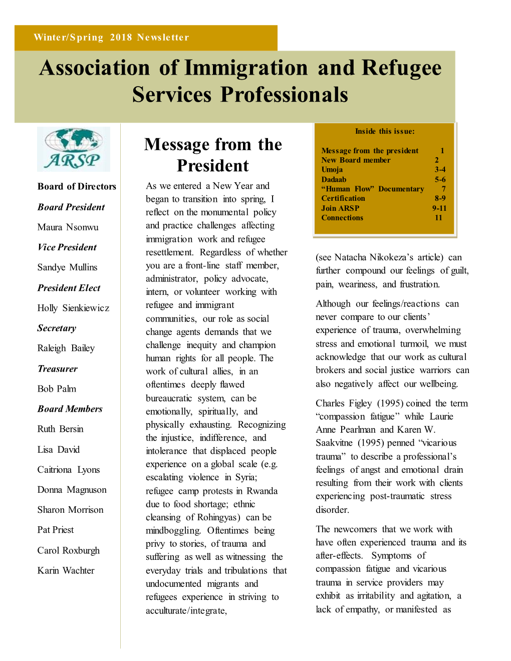 Association of Immigration and Refugee Services Professionals
