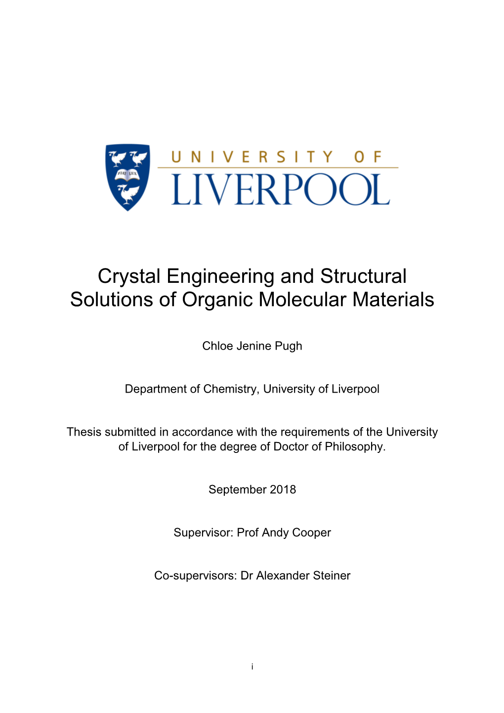 Crystal Engineering and Structural Solutions of Organic Molecular Materials