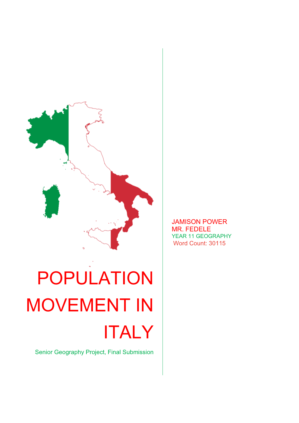 Population Movement in Italy