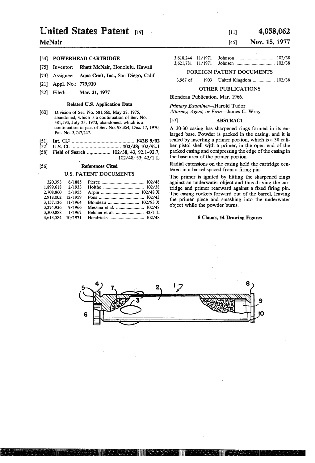 United States Patent (19) 11) 4,058,062 Mcnair 45 Nov