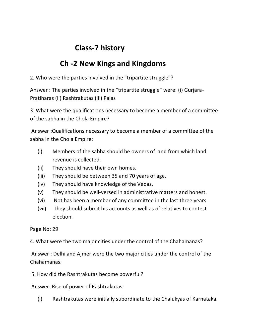 Class-7 History Ch -2 New Kings and Kingdoms