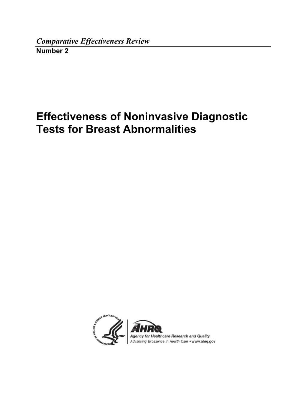 Effectiveness of Noninvasive Diagnostic Tests for Breast Abnormalities