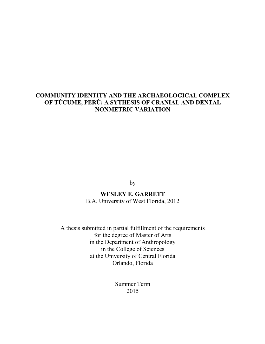 A Sythesis of Cranial and Dental Nonmetric Variation