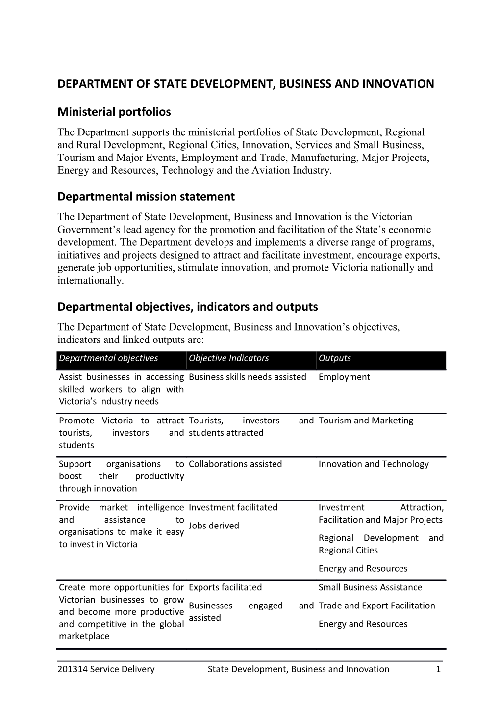 Department of State Development, Business and Innovation