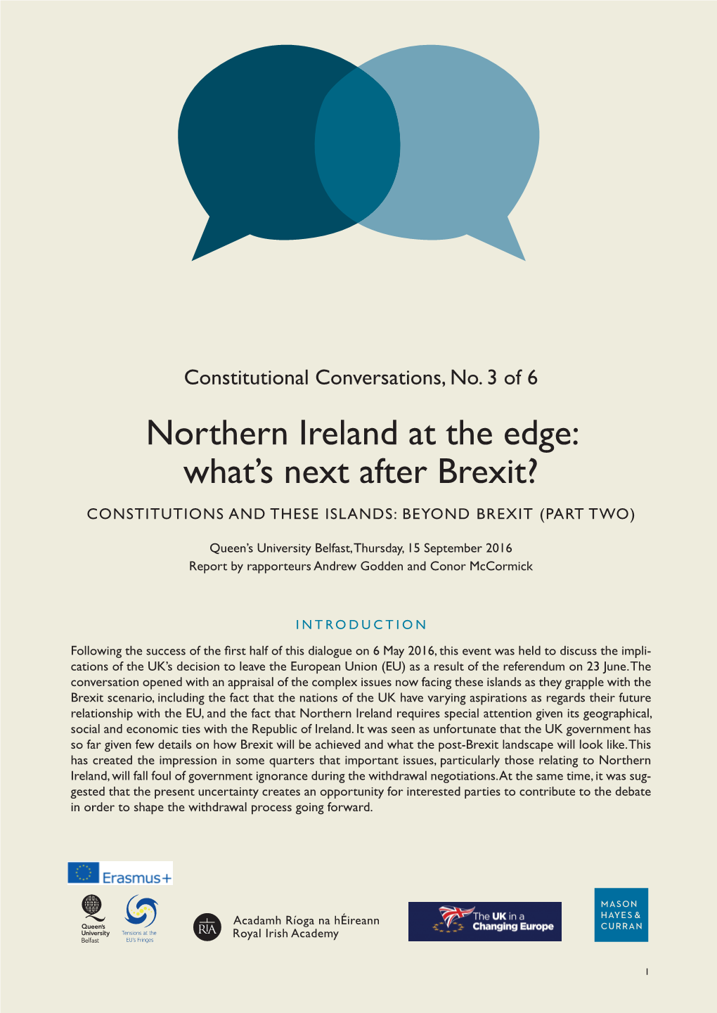 Northern Ireland at the Edge: What's Next After Brexit?