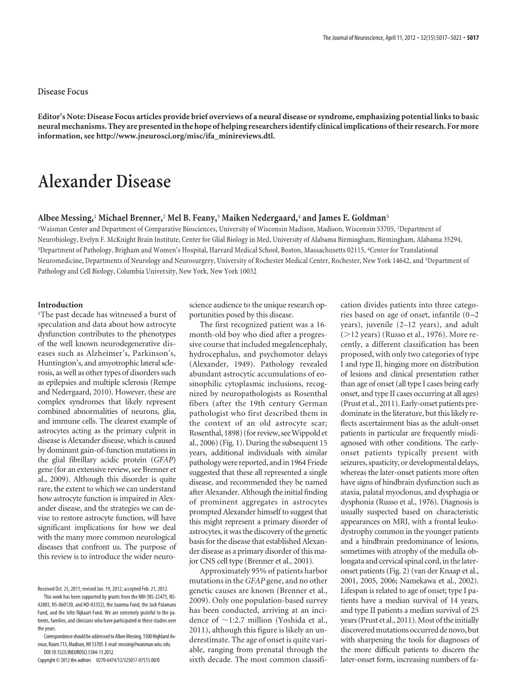 Alexander Disease